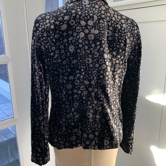 Anthropologie Elevenses Lumi Velvet Floral black and Silver Jacket - Picture 5 of 7